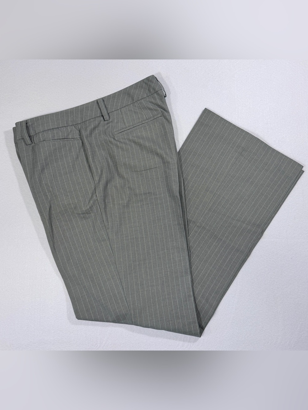 New York & Company Classic Pinstripe Work Pants - Gray - Picture 2 of 7